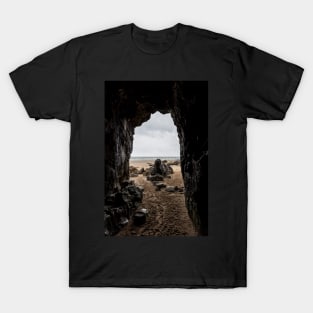 Cave Overlooking Pendine Sands, Wales T-Shirt